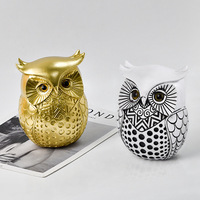 Sculpture d'art populaire personnalisée en résine époxy hibou, figurine décorative pour salon, meuble TV, bureau