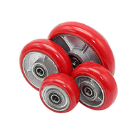 4 pouces 5 pouces 6 pouces 8 pouces Roulette industrielle pivotante en polyuréthane rouge coréen à usage intensif