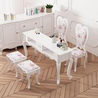 Ensemble table et chaise de manucure en bois de style européen, tables à ongles simples ou doubles, stations de pédicure, mobilier de salon commercial, finition laquée