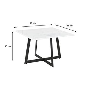 Table basse carrée Nova Offre Spéciale avec dessus en marbre blanc et base en fer pour bureau à domicile, café, restaurant, hôtel, disponible à la vente - Product Image 3