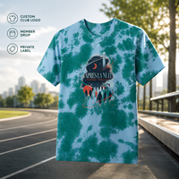 Fabricante de Camisetas Tie Dye Personalizadas, Camisetas Gráficas Unisex para Clubes, Entrenamiento Comunitario, Logotipo Personalizado, Marca Privada, OEM, ODM, Venta al Por Mayor