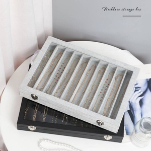 Wholesale Custom 10 Velvet Necklace Organizer Storage Box <b>Large</b> Capacity Jewelry Display Box - Product Image 3