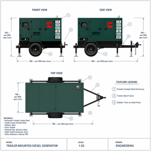 Groupe électrogène diesel Cummins Perkins 60HZ 20kw 30kw 50kw 100kw 200kw 400kw 500kw 800kw 1000kw silencieux - Product Image 4