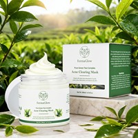 Kit de Soins Visage Anti-Acné au Thé Vert Fermenté : Nettoyant Purifiant, Tonique, Sérum, Crème et Masque pour le Contrôle du Sébum et l'Élimination des Imperfections