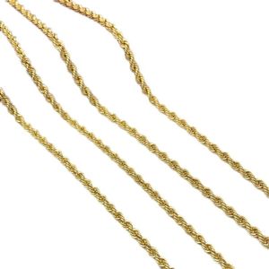 Xinfly 2.7mm Jewelry Pure 18K Yellow Solid Gold Necklaces Braid <b>Rope</b> <b>Chains</b> for Men - Product Image 1