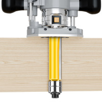 Set Mata Router Karbida 8mm Shank 2 Flutes Top Double Bearing untuk Pemotongan Kayu, Alat Pertukangan Kayu, Mata Router Lurus Flush Pilot