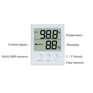 Thermomètre hygromètre numérique d'intérieur pour <span class=keywords><strong>cave</strong></span> à vin, chambre d'animaux, studio de musique, serre, humidité 10% à 99% RH MAX MIN - Product Image 4