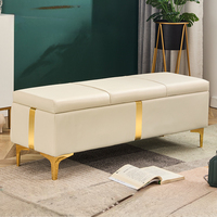 Banc à chaussures ottoman moderne en cuir PU de style nordique pour canapés, pieds de lit, entrées de dressing, chambres à coucher, hôtels – Multifonctionnel