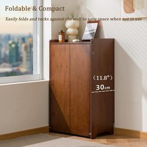 Escritorio <span class=keywords><strong>Plegable</strong></span> de Bambú, Estantería, <span class=keywords><strong>Mesa</strong></span> de Escritura Convertible, Mueble de Almacenamiento para Oficina en Casa, Estación de Trabajo para Computadora, Diseño Moderno - Product Image 2