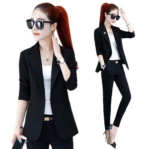 Giacca corta da <span class=keywords><strong>donna</strong></span> alla moda primavera autunno sottile sottile manica lunga Outwear con bottone singolo abito Casual da <span class=keywords><strong>donna</strong></span> - Product Image 2