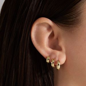 Minimalist Round Hoop <b>Earring</b> Set Gold 3-Piece Clip-On For Women Everyday Wear Geometric Design - Product Image 1