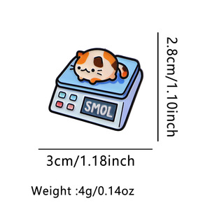 Broche amusante en émail en forme de chat avec balance, badge animal mignon pour revers, cadeau, accessoire de sac à dos, vente en gros de pins métalliques en vrac - Product Image 5