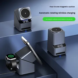 Base de Carga Inalámbrica Magnética Giratoria 4 en 1 Tipo-C de 15W para Escritorio, para Auriculares, para iPhone, para Reloj Inteligente con Carga Rápida - Product Image 5