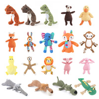 Jouets en peluche interactifs pour animaux de compagnie de différents types, écologiques, jouets à mâcher résistants et qui couinent pour chiens