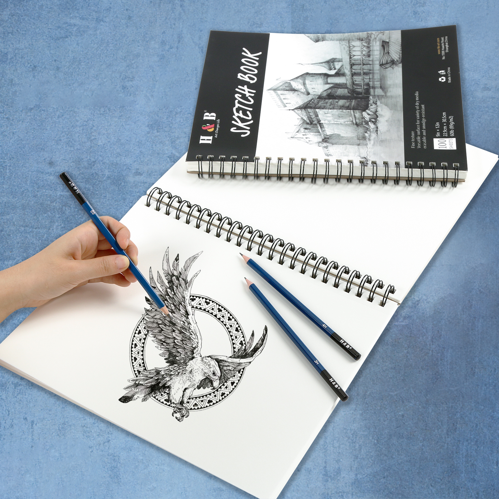 A6 Black Blank Plain Sketching Art Journal Ivory Paper Note Sketch Book 192 Page