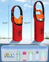 Porte-bouteille d'eau personnalisé avec sangle, support portable pour bouteille d'eau pour enfants, sac bandoulière mignon motif Spider-Man pour bouteille d'eau
