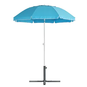 Elegant and Refreshing Blue Beach Umbrella with steering for Effortless Leisure - A Year-round Essential