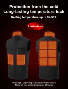 <span class=keywords><strong>Chaleco</strong></span> Térmico Inteligente Cortavientos Casual de Invierno para Hombre con Cierre de Cremallera, 9 Zonas de Calefacción, Calentador Corporal Térmico - Product Image 3