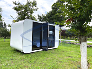Casas Contenedor de Acero SUIHE/OEM, Módulos de Glamping Ligeros y Portátiles (Cápsula Espacial y Cabaña Apple) para Resorts y Villas de Lujo - Product Image 5