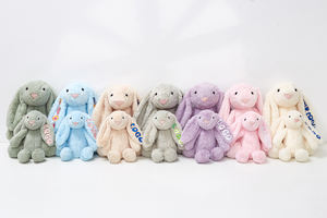 ถุงผ้ากำมะหยี่รูปกระต่ายหูยาวน่ารักพิมพ์โลโก้ได้ตามต้องการตุ๊กตาผ้าคอตตอนแบบปักลายตัวอักษรช่วยบรรเทาความเครียดได้ - Product Image 6