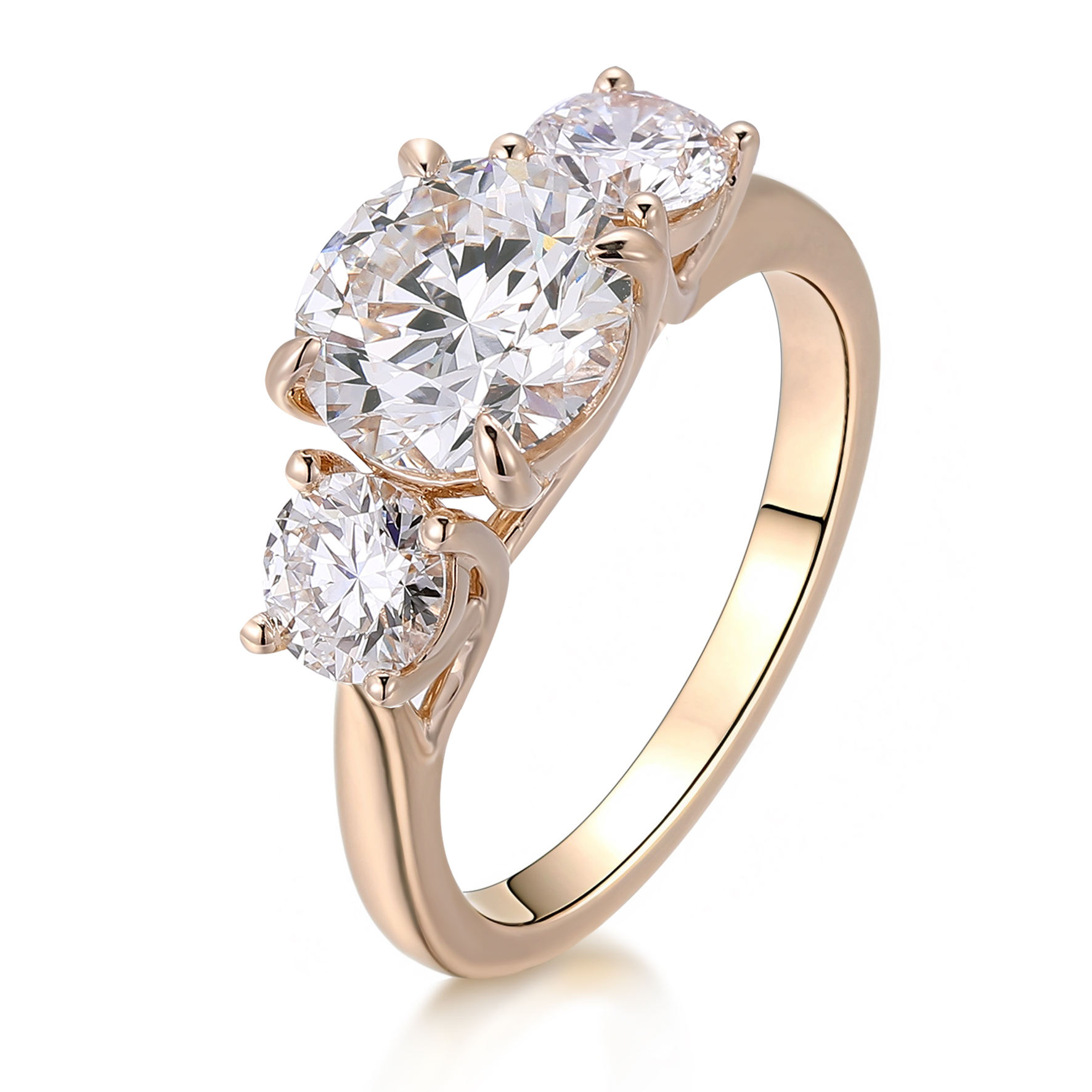 Bague en or jaune 14 carats avec diamant de laboratoire