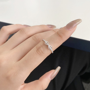 Bague en zircon fine 8, en argent sterling 925, bague de fiançailles éternelle, déclaration féminine, bague torsadée, anneaux de mode pour femmes - Product Image 4