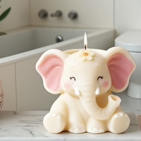 Moule en silicone DIY pour pot de fleurs en béton, motif éléphant 3D mignon, fait main, pour résine époxy Jesmonite, bougeoir, pot de plante