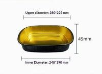 Plateau de cuisson rectangulaire jetable en aluminium de 2100 ml (70 oz) pour four et micro-ondes