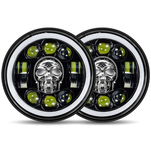 ไฟหน้ารถมอเตอร์ไซค์ LED รุ่น Skull ขนาด 5.75 นิ้ว ดีไซน์ใหม่ ไฟหน้ารถมอเตอร์ไซค์ LED สีขาวเหลือง ปรับไฟสูงต่ำได้ - Product Image 4