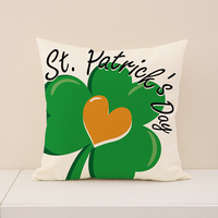 Housse de coussin YINUAN pour la Saint-Patrick, motif trèfle vert et arc-en-ciel, avec fermeture éclair, décorative