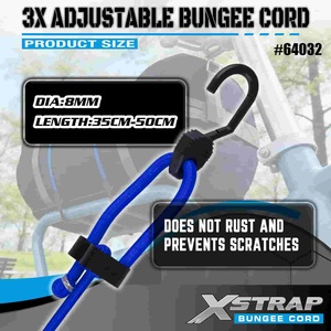 Cordes élastiques réglables Xstrap 3X en caoutchouc 8 mm x <span class=keywords><strong>14</strong></span>-20 <span class=keywords><strong>pouces</strong></span> 132-165 lbs Durables et haute sécurité - Product Image 5
