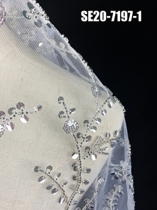 Sang Trọng Đính Cườm Hồng Net Tulle Saree Veil Cô Gái Vải <span class=keywords><strong>Sequins</strong></span> Pha Lê Đá Trắng Wedding Bridal Evening Dress Ren Vải - Product Image 3