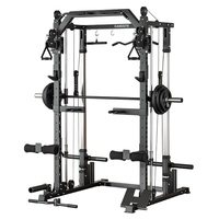 Rack de Squat Multifonctionnel Style Cadre avec Machine Smith et Appareil d'Entraînement Complet Flybird pour Usage Domestique, Banc de Squat et Presse