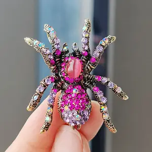 여성용 액세서리를위한 도매 곤충 거미 모조 다이아몬드 브로치