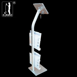 แท่นวางแท็บเล็ตแบบตั้งพื้นพร้อมตะกร้าใส่แผ่นพับ/นิตยสาร สำหรับ iPad Samsung <span class=keywords><strong>Huawei</strong></span> Lenovo Tab สำหรับการจัดแสดงสาธารณะ - Product Image 5