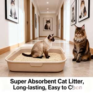 DongnaiPETS Litière pour chat biodégradable et écologique en tofu, bois de pin, amidon de maïs et charbon actif, à agglomération rapide et jetable dans les toilettes - Product Image 1