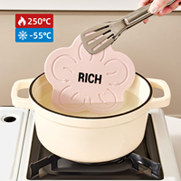 Ensemble de dessous de plat et de sous-verre isolants doux Rich Flower Pot Mat, pour casseroles et tasses, anti-brûlure, pour cuisine et table à manger