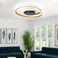 Lampu Plafon LED Bulat Modern CCT Akrilik Besi yang Dapat Disesuaikan dengan Remote Control untuk Rumah dan Kantor