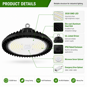 Lumière LED COB UFO Réglable REITA pour Entrepôt 120/200W 16000-32000 <span class=keywords><strong>Lumens</strong></span> 3500K-5000K 85-265V IP67 10-120° - Product Image 3