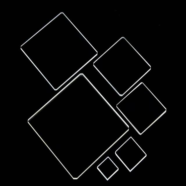 1mm Thickness 80mm Square Polished JGS2 Quartz Glass Plate Optical Grade High Precision Substrate Laser UV Applications Cutting