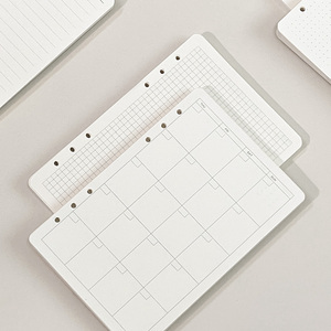 A5 A6 Papel de hojas sueltas de 6 agujeros Núcleo de repuesto Página interior Todolist <span class=keywords><strong>Plan</strong></span> semanal mensual Rejillas Matriz de puntos en blanco Estilo espiral A3 - Product Image 1