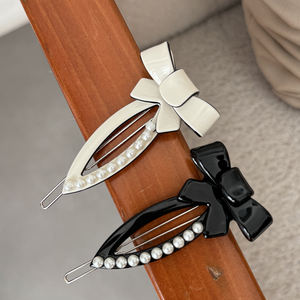 Ziteng nouvelle perle acide acétique femme haute queue de cheval épingle à <span class=keywords><strong>cheveux</strong></span> accessoires de <span class=keywords><strong>cheveux</strong></span> avec grenouille <span class=keywords><strong>boucle</strong></span> arc pince conception Simple pinces à <span class=keywords><strong>cheveux</strong></span> - Product Image 4