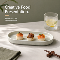 Assiette ovale à fond plat en mélamine gris mat, écologique, durable, incassable, passe au lave-vaisselle, plat de service pour restaurant et maison