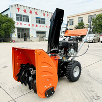 Balayeuse à neige multifonctionnelle 6.5 HP Puissant moteur à essence Souffleuse à neige pour jardin et école Machine à chasse-neige manuelle