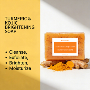 Hot Sale Pores Shrinking Moisturizing Brightening Bar Oil Controlling Turmeric Kojic Acid Cleansing <b>Soap</b> - Product Image 3