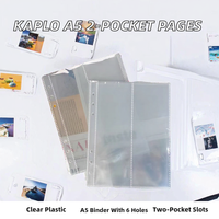 Classeur à anneaux en plastique PP transparent, 12 pochettes à fermeture éclair, logo personnalisé, pochettes transparentes pour documents A5/A6