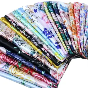 Nouvelle arrivée 100% polyester impression numérique satin tissu printemps et été robe licou mode tissus textiles