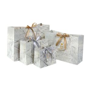 Color Marble <b>Pattern</b> Design Retail Shopping Packaging <b>Paper</b> Gift Bag Bottom 3D Cutting Process - Product Image 2