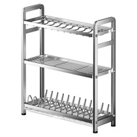 Égouttoir à vaisselle et bols en plastique non pliable pour cuisine avec planche à découper et porte-couteaux, support de rangement multifonction