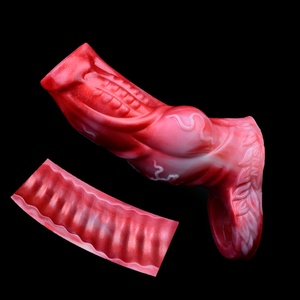 Funda de silicona suave NNSX de extremo abierto para pene, dildo hueco para agrandamiento del pene, placer sexual en pareja, juguetes sexuales. - Product Image 1